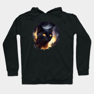 Watercolor cat art Hoodie